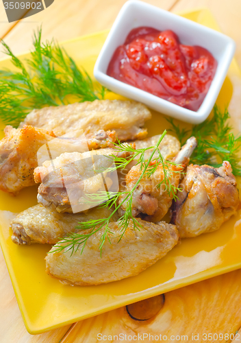 Image of Hot Meat Dishes - Grilled Chicken Wings with Red Spicy Sauce