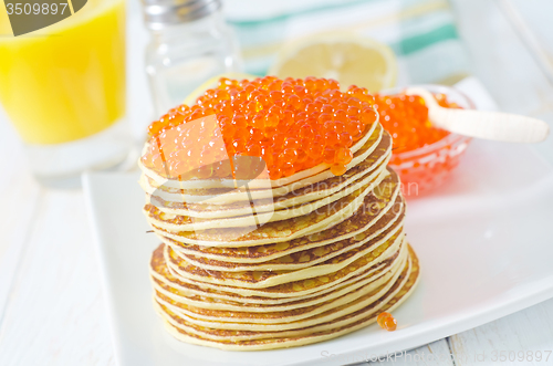 Image of pancakes with caviar