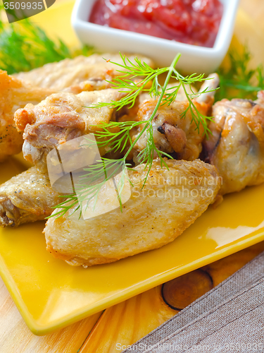 Image of Hot Meat Dishes - Grilled Chicken Wings with Red Spicy Sauce