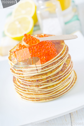 Image of pancakes with caviar