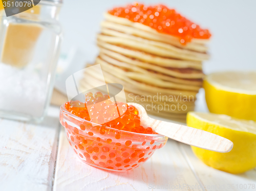 Image of pancakes with caviar