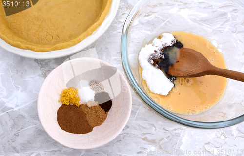 Image of Ingredients for pumpkin pie filling