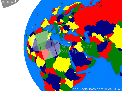 Image of EMEA region on political globe