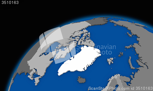 Image of Arctic north polar region on planet Earth political map
