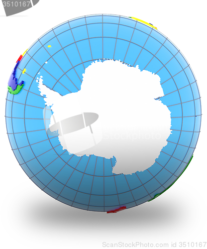 Image of Antarctic on the globe 