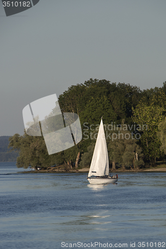 Image of Sailboat at the Bavarian lake Chiemsee, Germany