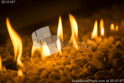 Image of Closeup of fire flames in a chimney