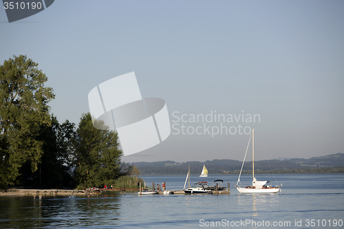 Image of Boats at the shore of Frauenchiemsee, Bavaria