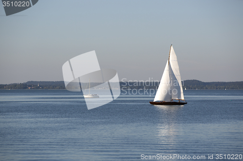 Image of Sailboats at the Bavarian lake Chiemsee, Germany