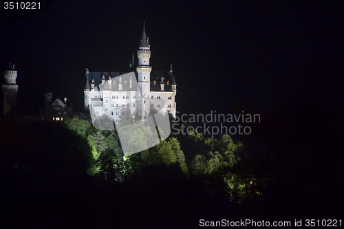 Image of Castle Neuschwanstein at night