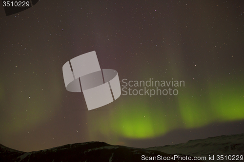 Image of Different colors of northern lights in Iceland