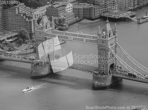 Image of Black and white Aerial view of London