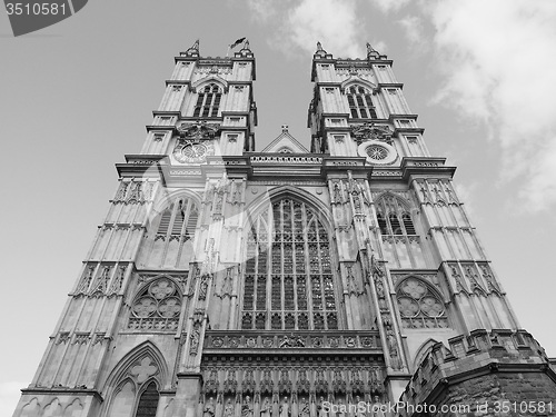 Image of Black and white Westminster Abbey in London