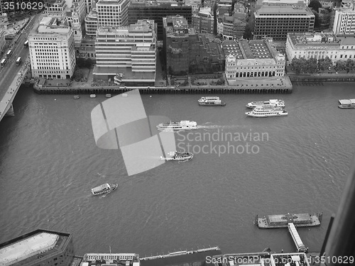 Image of Black and white Aerial view of London