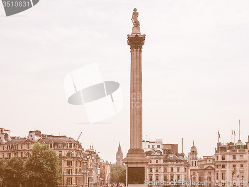 Image of Retro looking Nelson Column in London