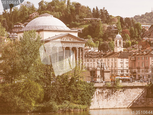 Image of Retro looking Gran Madre church Turin