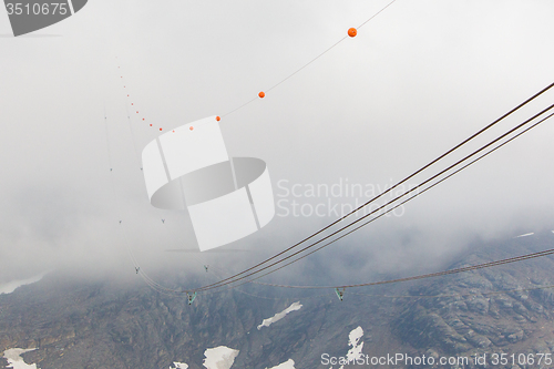 Image of Funicular disappearing in clouds