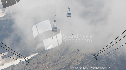 Image of Ski lift cable booth or car