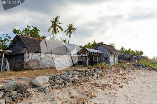 Image of indonesian house - shack on beach