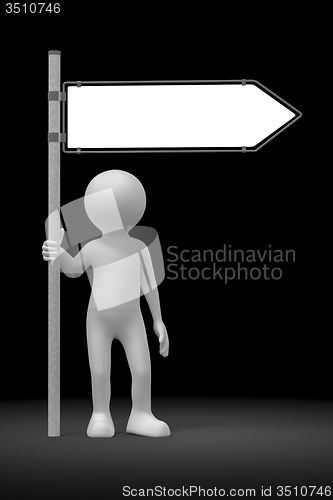 Image of man and road sign