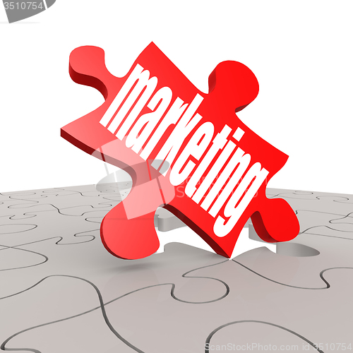 Image of Marketing word with puzzle background