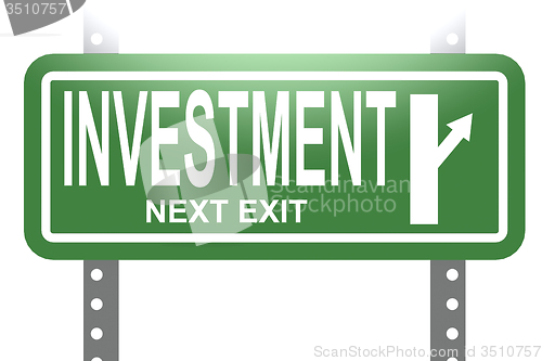 Image of Investment green sign board isolated