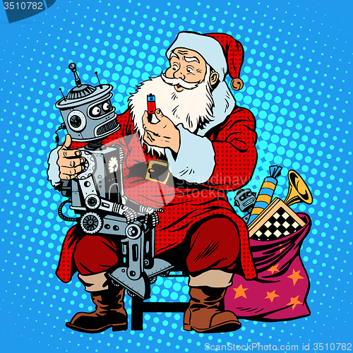 Image of Santa Claus gift robot battery