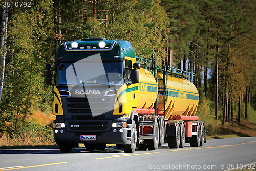 Image of Scania R500 V8 Tank Truck on the Road