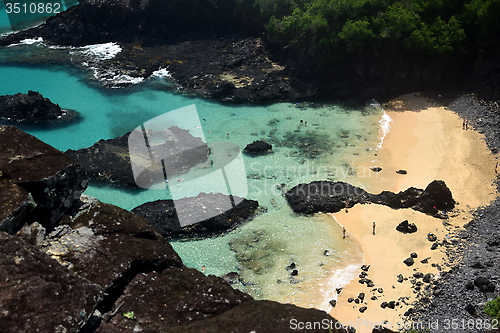 Image of Crystalline sea beach in Fernando de Noronha,Brazil