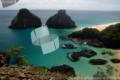 Image of Crystalline sea beach in Fernando de Noronha,Brazil