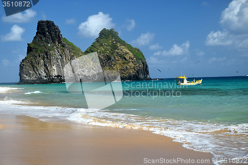 Image of Crystalline sea beach in Fernando de Noronha,Brazil