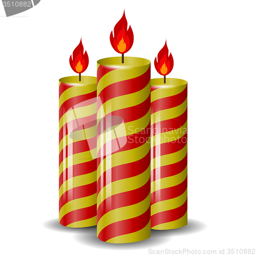 Image of Red Yellow Wax Candles Set.