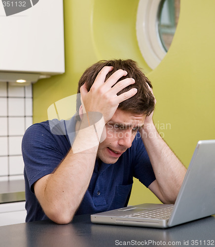 Image of Worried at Computer