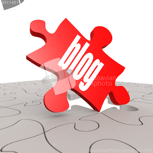 Image of Blog word with puzzle background