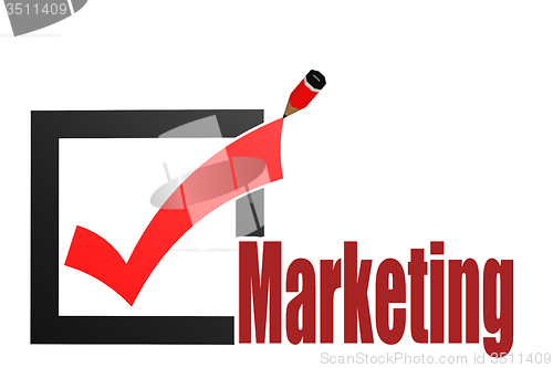 Image of Check mark with marketing word