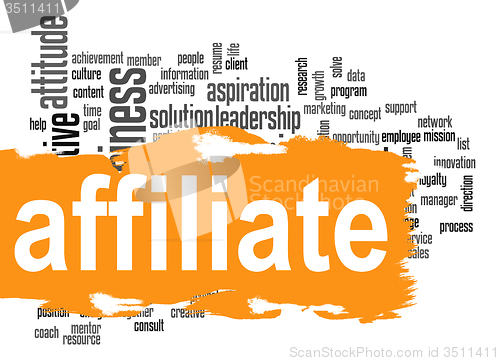 Image of Affiliate word cloud with orange banner
