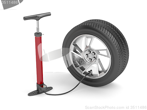 Image of Pump and car tire