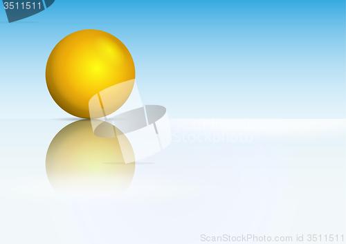 Image of gold sphere with reflection