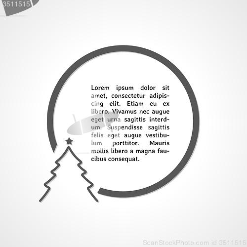 Image of christmas tree and circle with text