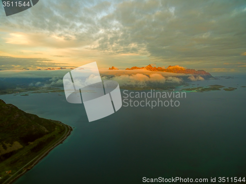 Image of Midnight sun on Lofoten