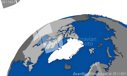 Image of Arctic north polar region on Earth political map