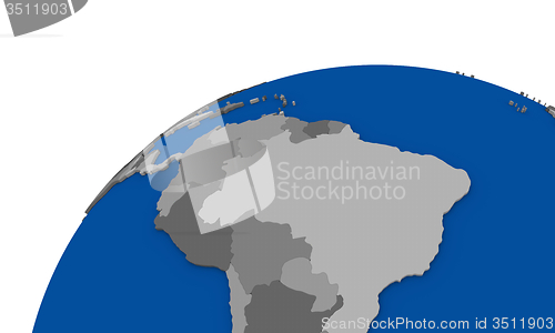 Image of south America on Earth political map
