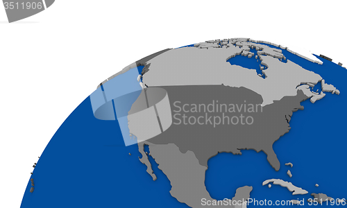 Image of north America on Earth political map