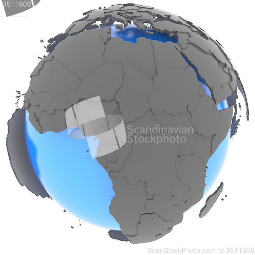 Image of Africa on the globe