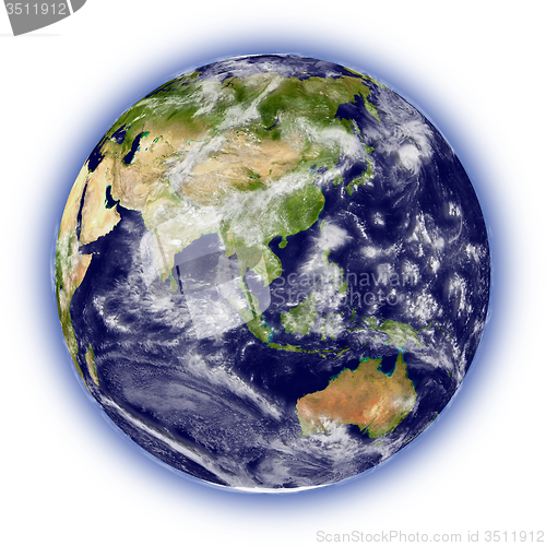 Image of Planet Earth on white