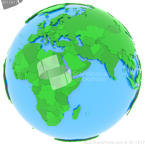 Image of Europe and Africa on Earth