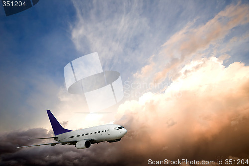 Image of Airplane Sunset