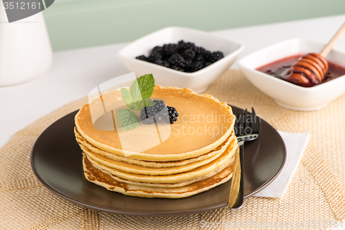 Image of Pancakes with fresh blackberries