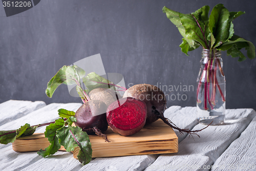 Image of Beetroots rustic wooden table 