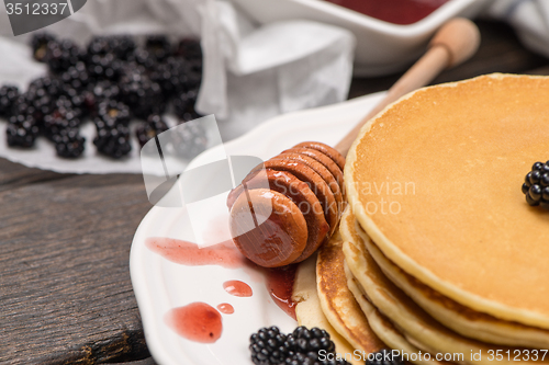 Image of Pancakes with fresh blackberries